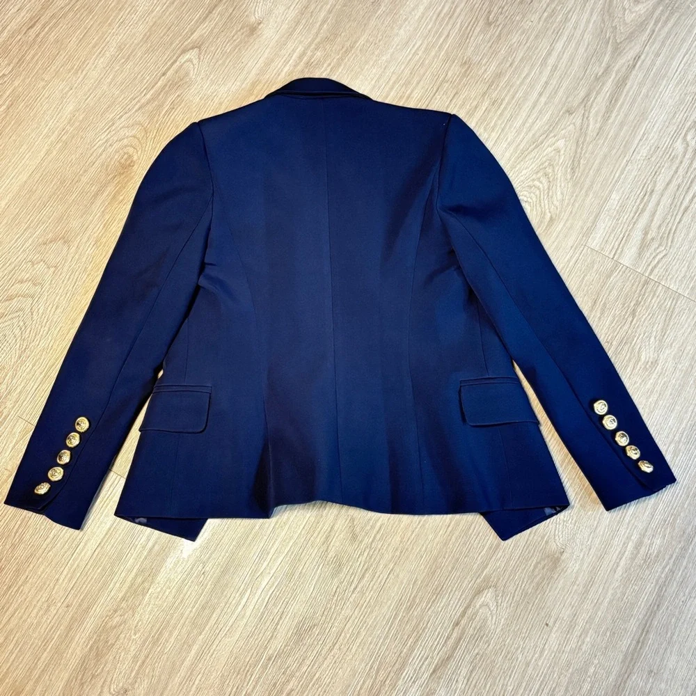 Double Breast Navy Women's Blazer with Gold Buttons Size S - Picture 4 of 10